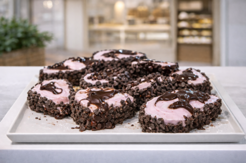 Çikolata Parçacıklı Frambuazlı Lokum