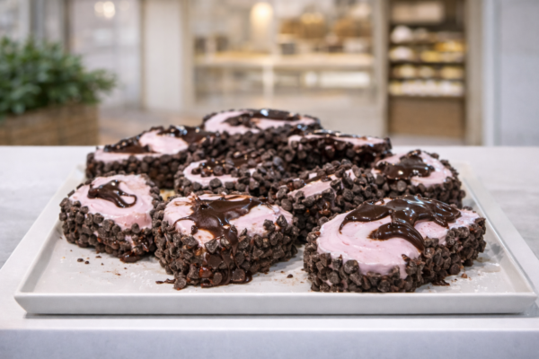 Çikolata Parçacıklı Frambuazlı Lokum